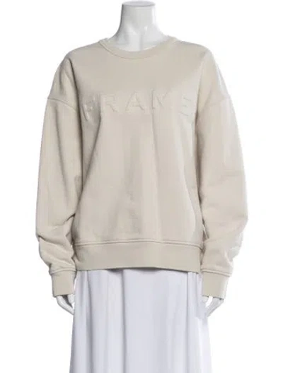 Pre-owned Frame Crew Neck Midi Length Dress In White