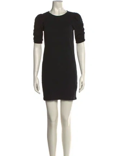 Pre-owned Frame Crew Neck Mini Dress In Black