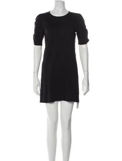 Pre-owned Frame Crew Neck Mini Dress In Black