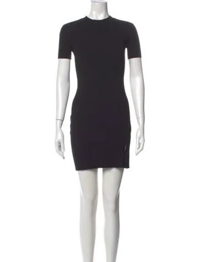 Pre-owned Frame Crew Neck Mini Dress In Black
