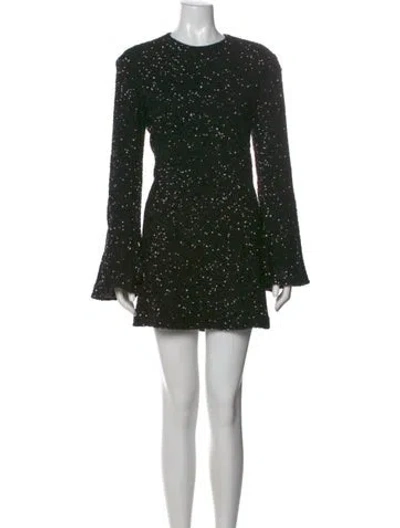 Pre-owned Frame Crew Neck Mini Dress In Black