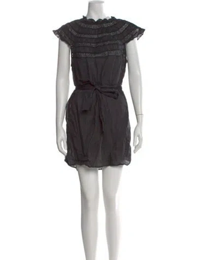 Pre-owned Frame Crew Neck Mini Dress In Black