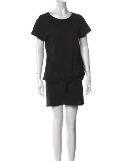 Pre-owned Frame Crew Neck Mini Dress In Black