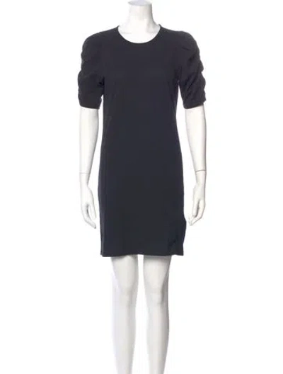 Pre-owned Frame Crew Neck Mini Dress In Blue