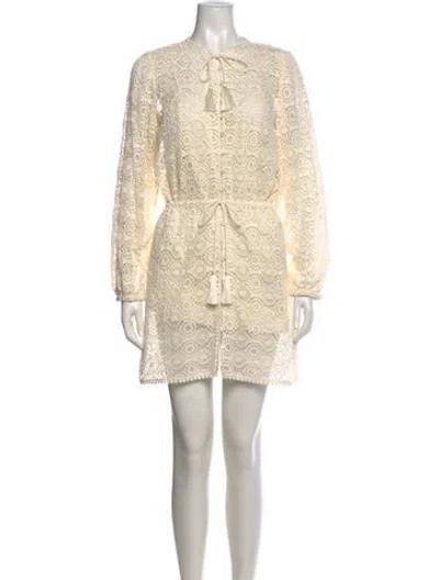 Pre-owned Frame Crew Neck Mini Dress In Neutral