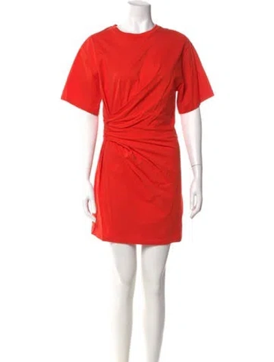 Pre-owned Frame Crew Neck Mini Dress In Orange