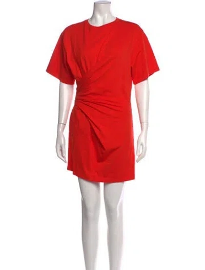 Pre-owned Frame Crew Neck Mini Dress In Orange