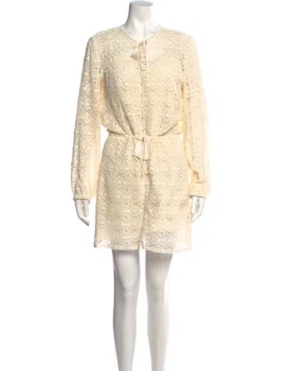 Pre-owned Frame Crew Neck Mini Dress W/ Tags In Neutral