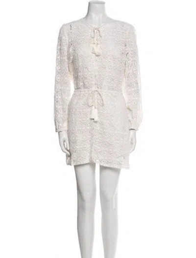 Pre-owned Frame Crew Neck Mini Dress In White