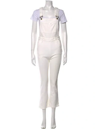 Pre-owned Frame Crew Neck Overalls In White