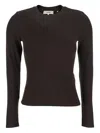 Frame Crew-neck Ribbed-knit Sweater In Brown