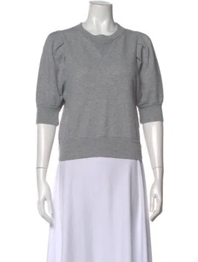 Pre-owned Frame Crew Neck Short Sleeve Sweatshirt In Gray