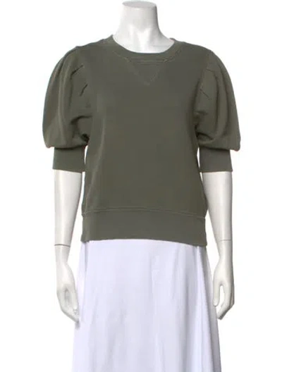 Pre-owned Frame Crew Neck Short Sleeve Sweatshirt In Green