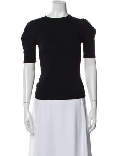 Pre-owned Frame Crew Neck Short Sleeve Top In Black