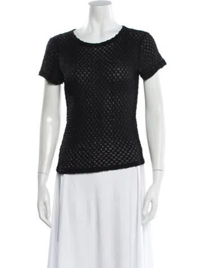 Pre-owned Frame Crew Neck Short Sleeve Top In Black