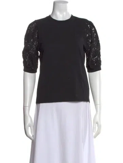 Pre-owned Frame Crew Neck Short Sleeve Top In Black