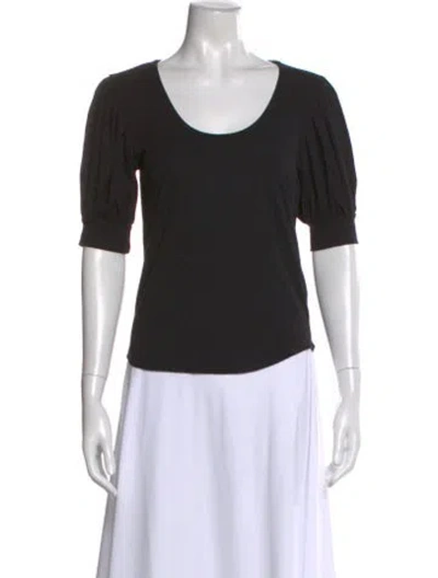 Pre-owned Frame Crew Neck Short Sleeve Top In Black