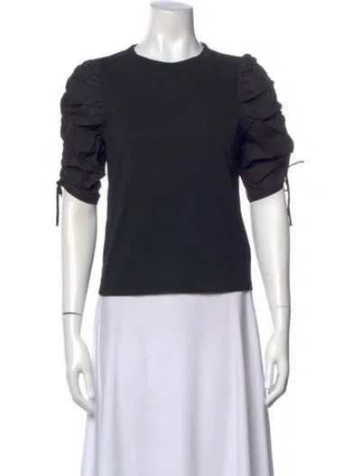Pre-owned Frame Crew Neck Short Sleeve Top In Black