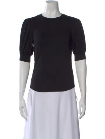 Pre-owned Frame Crew Neck Short Sleeve Top In Black