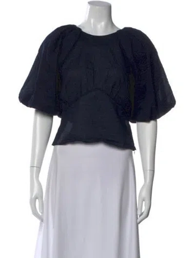 Pre-owned Frame Crew Neck Short Sleeve Top In Black