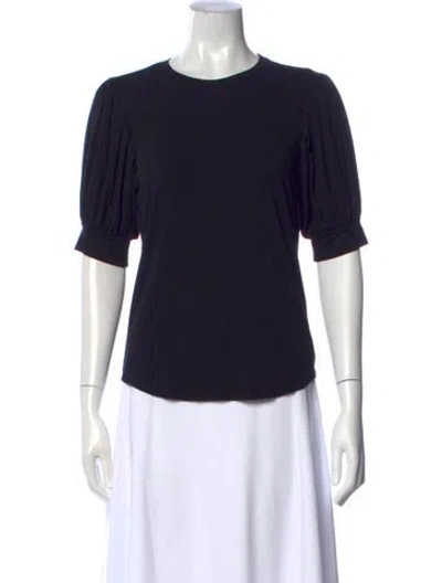 Pre-owned Frame Crew Neck Short Sleeve Top In Black