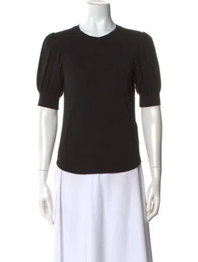 Pre-owned Frame Crew Neck Short Sleeve Top In Black