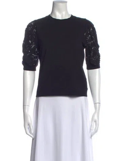Pre-owned Frame Crew Neck Short Sleeve Top In Black