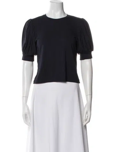 Pre-owned Frame Crew Neck Short Sleeve Top In Black