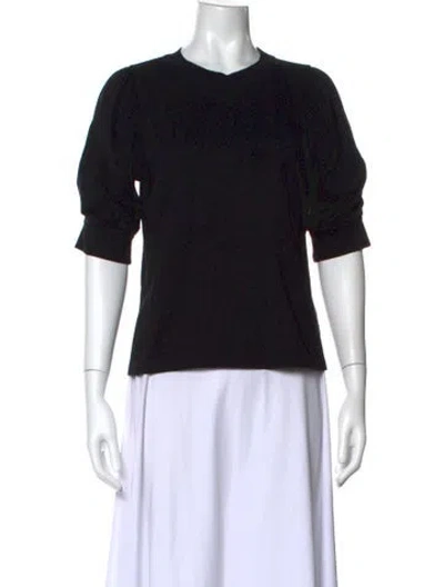 Pre-owned Frame Crew Neck Short Sleeve Top In Black