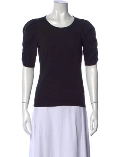 Pre-owned Frame Crew Neck Short Sleeve Top In Black