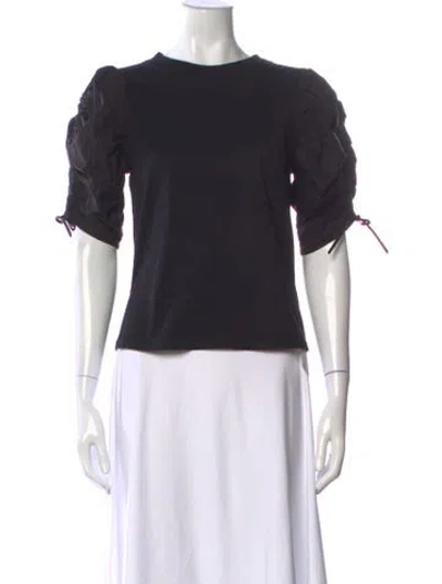 Pre-owned Frame Crew Neck Short Sleeve Top In Black