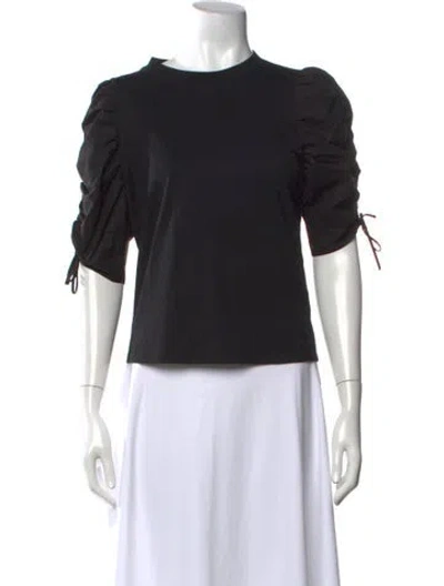 Pre-owned Frame Crew Neck Short Sleeve Top In Black