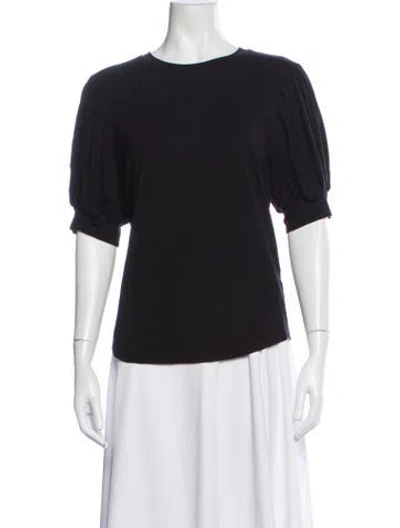 Pre-owned Frame Crew Neck Short Sleeve Top In Black