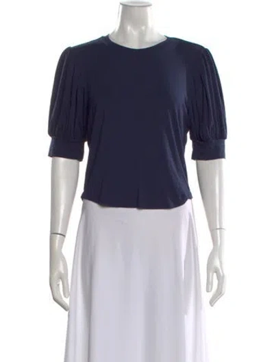 Pre-owned Frame Crew Neck Short Sleeve Top In Blue