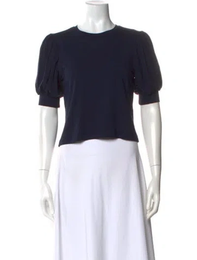 Pre-owned Frame Crew Neck Short Sleeve Top In Blue