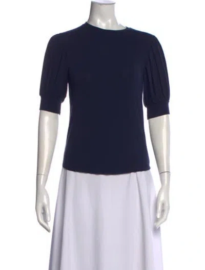 Pre-owned Frame Crew Neck Short Sleeve Top In Blue