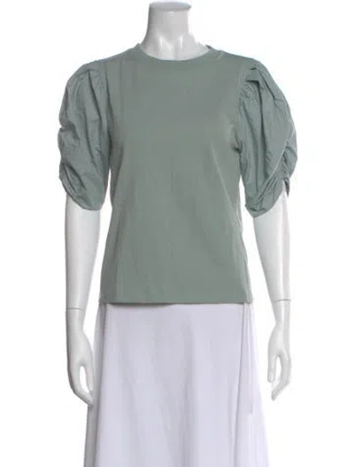 Pre-owned Frame Crew Neck Short Sleeve Top In Green