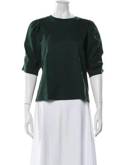 Pre-owned Frame Crew Neck Short Sleeve Top In Green