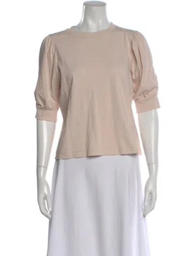 Pre-owned Frame Crew Neck Short Sleeve Top In Neutral
