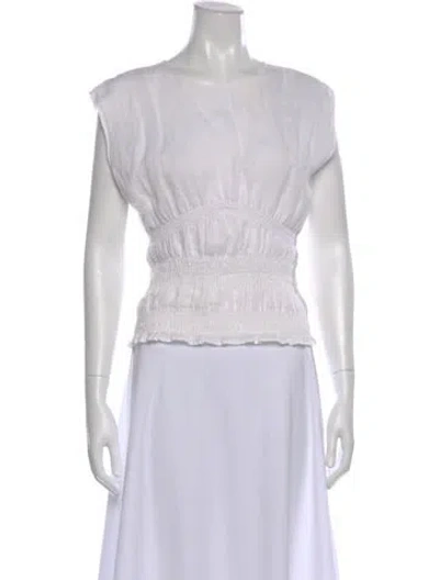 Pre-owned Frame Crew Neck Short Sleeve Top In Neutral