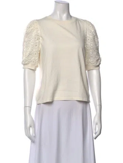 Pre-owned Frame Crew Neck Short Sleeve Top In Neutral