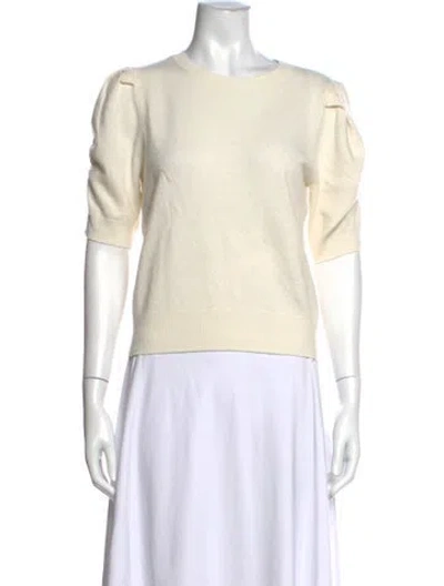 Pre-owned Frame Crew Neck Short Sleeve Top In Neutrals