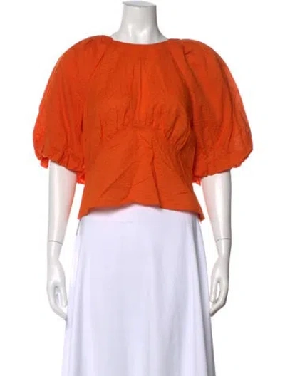 Pre-owned Frame Crew Neck Short Sleeve Top In Orange