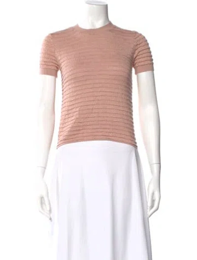 Pre-owned Frame Crew Neck Short Sleeve Top In Pink