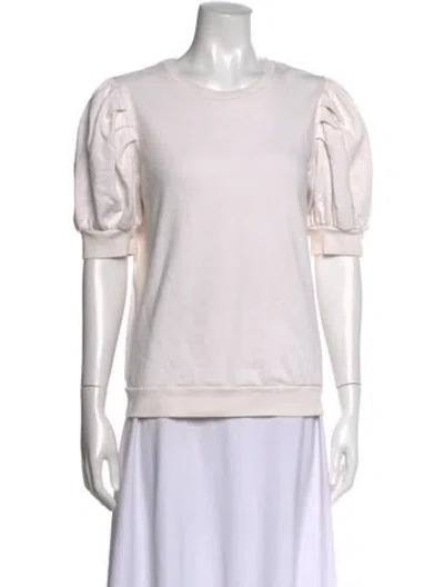 Pre-owned Frame Crew Neck Short Sleeve Top In Pink