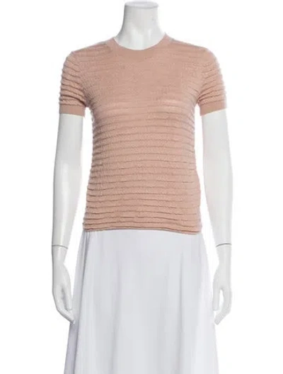 Pre-owned Frame Crew Neck Short Sleeve Top In Pink