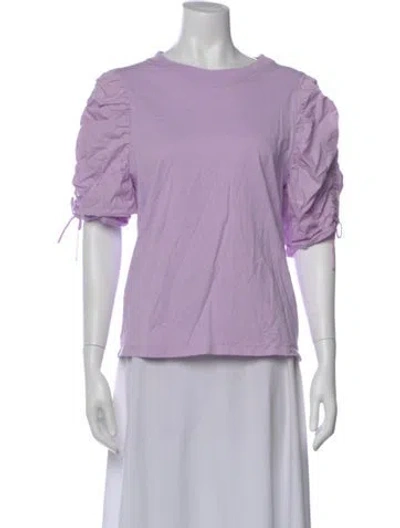 Pre-owned Frame Crew Neck Short Sleeve Top In Purple