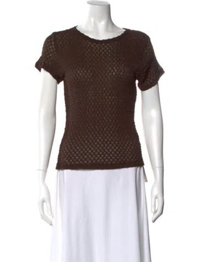 Pre-owned Frame Crew Neck Short Sleeve Top W/ Tags In Gray