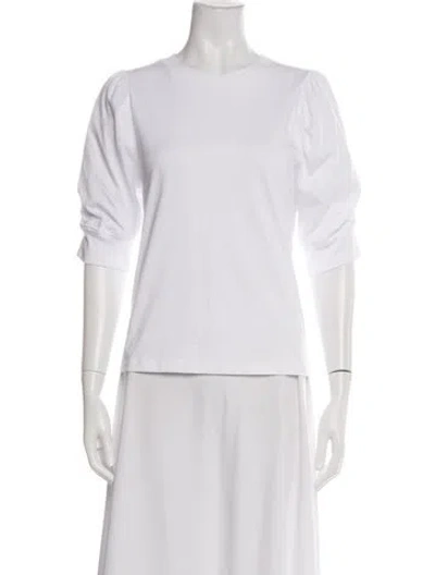 Pre-owned Frame Crew Neck Short Sleeve Top W/ Tags In White