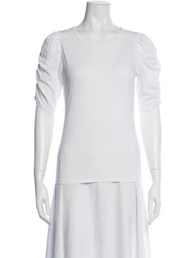 Pre-owned Frame Crew Neck Short Sleeve Top In White